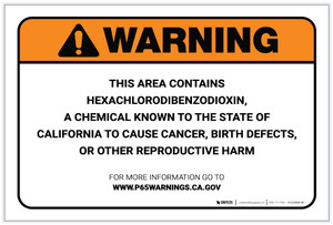 Warning: Prop 65 Hexachlorodibenzodioxin - Label