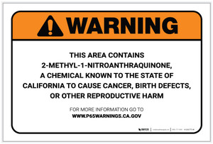 Warning: Prop 65 2-Methyl-1-Nitroanthraquinone - Label