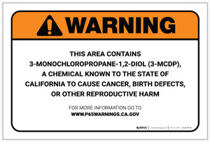 Warning: Prop 65 3-Monochloropropane-1,2-Diol (3-MCDP) - Label