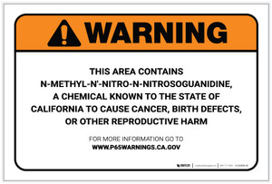 Warning: Prop 65 N-Methyl-N'-Nitro-N-Nitrosoguanidine - Label