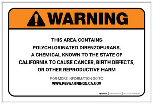 Warning: Prop 65 Polychlorinated Dibenzofurans - Label