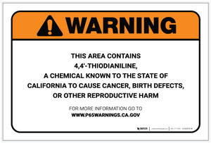 Warning: Prop 65 4,4'-Thiodianiline - Label