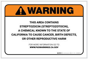Warning: Prop 65 Streptozocin (Streptozotocin) - Label