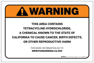 Warning: Prop 65 Tetracycline Hydrochloride - Label