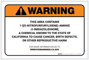 Warning: Prop 65 1 -[(5-Nitrofurfurylidene)-Amino]-2-Imidazolidinone - Label