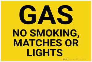 Gas No Smoking Matches Or Lights Landscape - Label