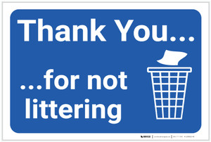 Thank You For Not Littering with Icon Landscape - Label
