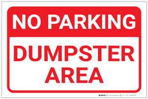 No Parking Dumpster Area Landscape - Label