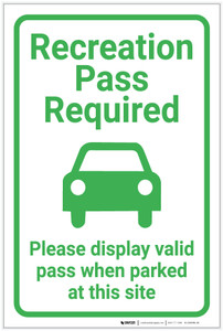 Recreation Pass Required with Icon Portrait - Label