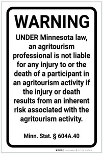 Minnesota Agritourism Liability MN - Label
