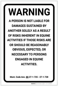 Equine Liability - Label