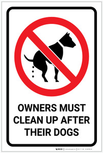 Owners Must Clean Up After Dogs with Icon Portrait - Label