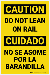 Caution: Do Not Lean on Rail Bilingual Spanish - Label