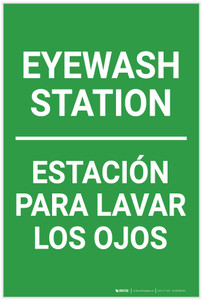 Eyewash Station Portrait No Icon Bilingual Spanish - Label Eyewash Station Portrait No Icon Bilingual Spanish - Label