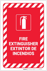 Fire Extinguisher Bilingual Spanish - Label