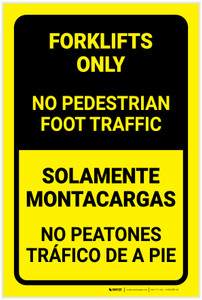 No Pedestrian Foot Traffic Bilingual Spanish - Label
