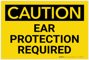Caution: PPE Ear Protection Required - Label