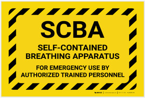 SCBA For Emergency Use with Hazard Border Landscape - Label