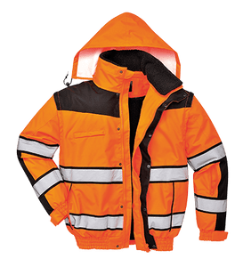 Hi-Vis Classic Bomber Jacket, Orange Hi-Vis Classic Bomber Jacket, Orange