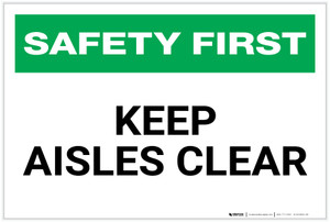 Safety First: Keep Aisles Clear - Label