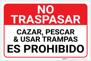 No Trespassing: Posted Private Property Spanish Landscape - Label