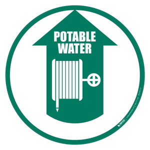 Potable Water Hose (Arrow Up) - Floor Sign