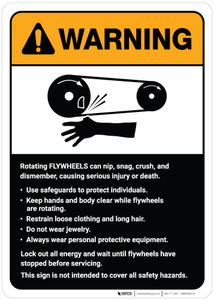 Warning: Flywheels Guidelines ANSI - Wall Sign