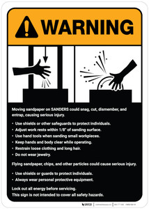 Warning: Sander Machine Guidelines ANSI - Wall Sign Warning: Sander Machine Guidelines ANSI - Wall Sign
