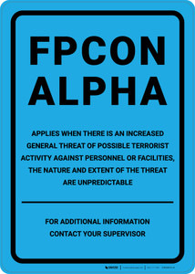 FPCON ALPHA - Wall Sign