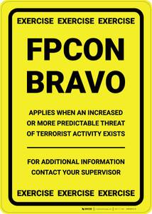 FPCON BRAVO - Exercise - Wall Sign