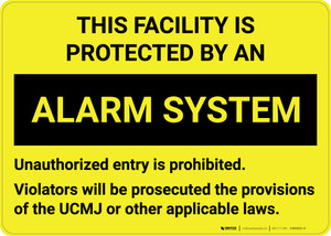 This Facility is Protected by an Alarm System - Wall Sign