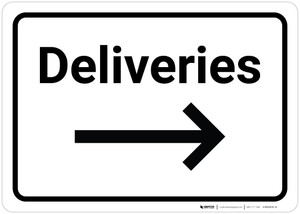 Deliveries with Arrow Right - Wall Sign