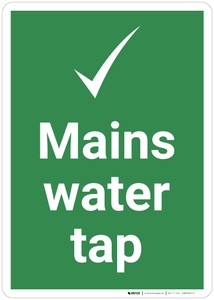 Mains Water Tap Check Mark - Wall Sign