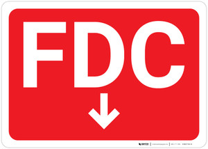 FDC Arrow Down Red Background - Wall Sign
