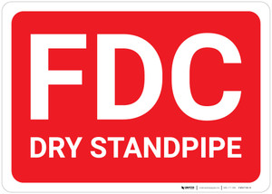 FDC Dry Standpipe Down Background - Wall Sign