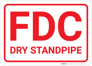 FDC Dry Standpipe White Background - Wall Sign