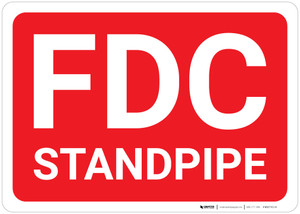 FDC Standpipe Red Background - Wall Sign