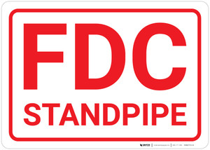 FDC Standpipe White Background - Wall Sign
