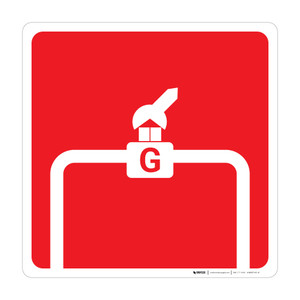 Gas Shutoff Valve - Wall Sign