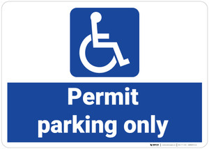 ADA/Handicap Permit Parking Only - Wall Sign