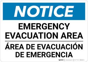 Notice: Bilingual Spanish Emergency Evacuation Area Landscape