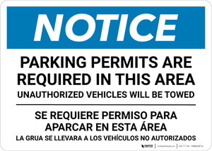 Notice: Bilingual Spanish Parking Permits Are Required In This Area Landscape