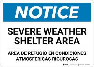 Notice: Bilingual Spanish Severe Weather Shelter Area Landscape Notice: Bilingual Spanish Severe Weather Shelter Area Landscape
