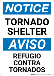 Notice: Bilingual Spanish Tornado Shelter Portrait