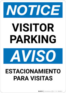 Notice: Bilingual Spanish Visitor Parking Portrait