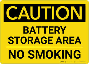 Caution: Battery Storage Area - No Smoking Landscape