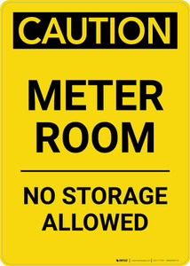 Caution: Meter Room No Storage Allowed Portrait
