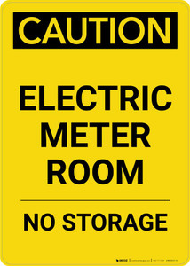 Caution: Electric Meter Room No Storage Portrait