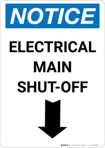 Notice: Electrical Main Shut-Off Portrait Down Arrow