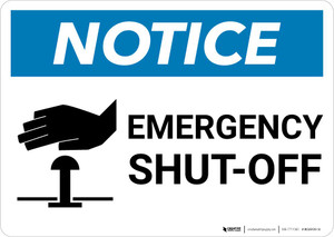 Notice: Emergency Shut-off with Switch Icon Landscape